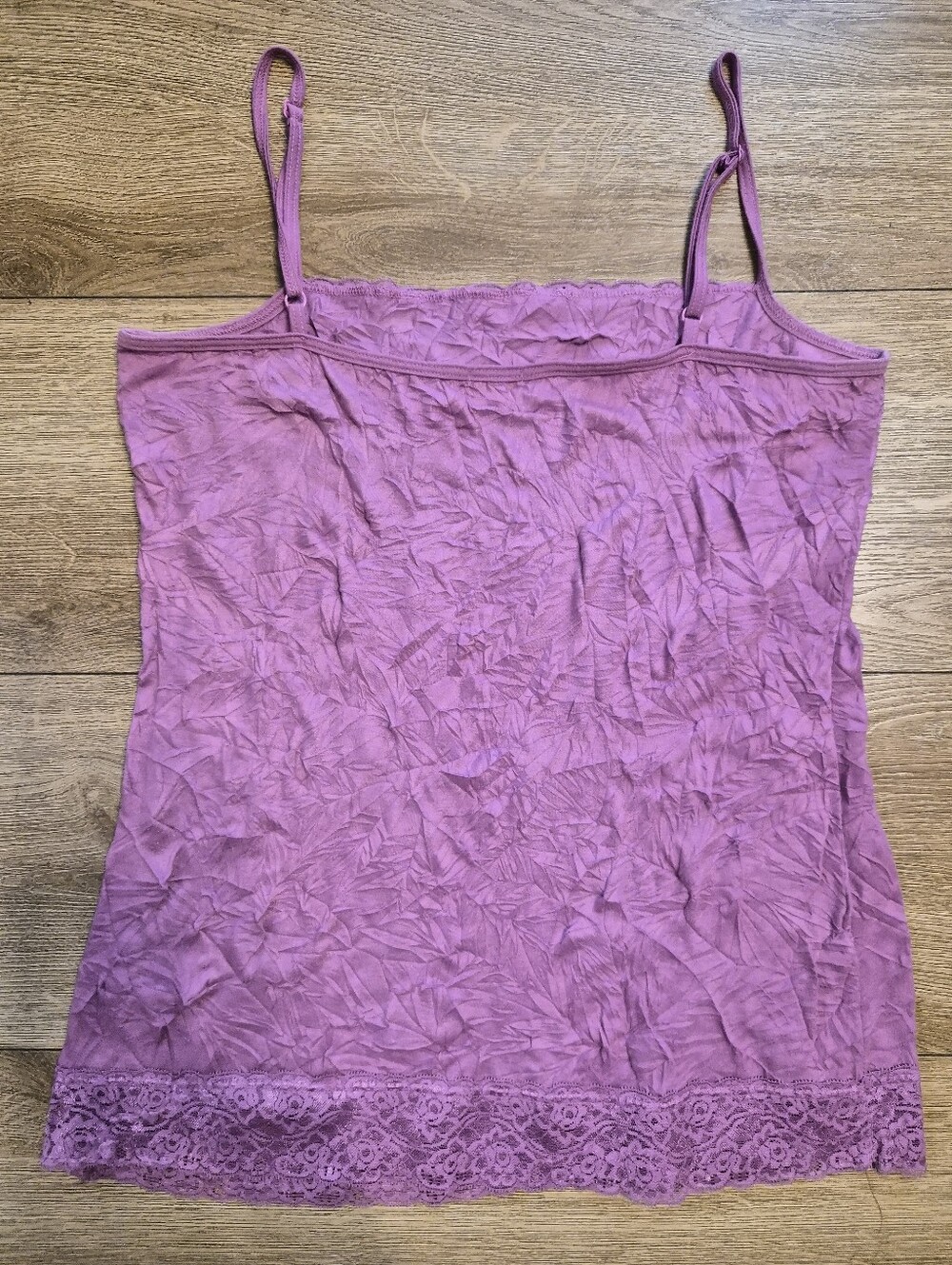 [LIKE NEW] Studio Y Purple Lace Trim Camisole Adjustable Strap Tank Top Size XL - Picture 6 of 6